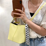 Women's Pu Leather Bucket Bag Crossbody Shoulder Purse
