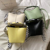 Women's Pu Leather Bucket Bag Crossbody Shoulder Purse