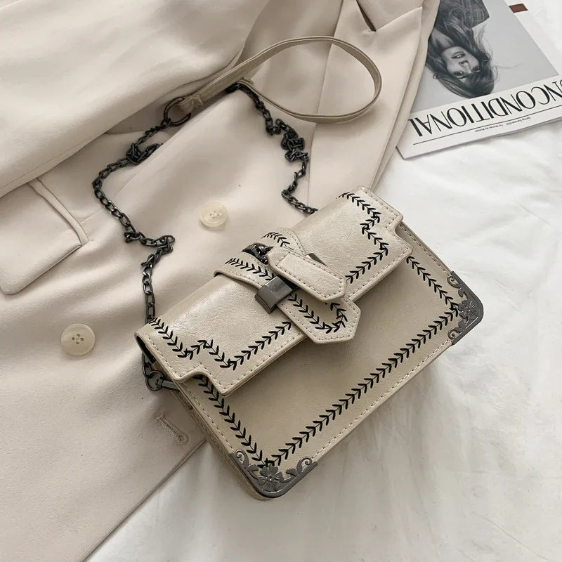 Spring Women's Texture Shoulder Bag Crossbody Messenger Handbags Purses