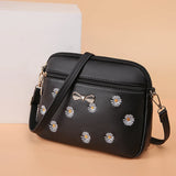 Spring Daisy Satchel Sweet Embroidery Shoulder Bag