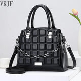 Crocodile Pattern Leather Shoulder Handbag Diagonal Cowhide Bag
