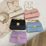 Spring Chain Style Crossbody Bag for Women PU Leather Small Square Bag