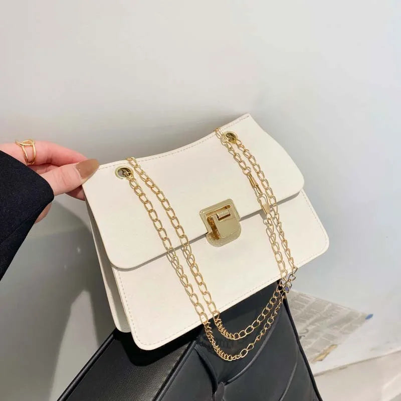 Spring Chain Style Crossbody Bag for Women PU Leather Small Square Bag
