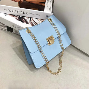 Spring Chain Style Crossbody Bag for Women PU Leather Small Square Bag