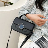 Spring Soft Leather Crossbody Bag Square Small Purse