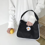 Spring Women Small Handbag Bag Daisy Embroidery Tote Underarm Shoulder Bag