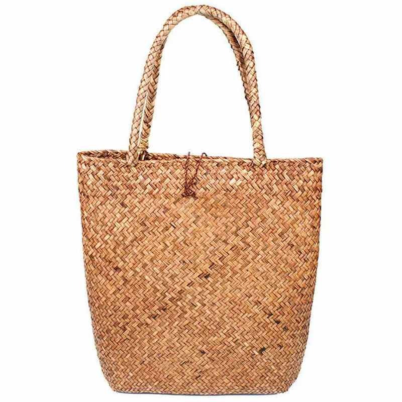 Straw Woven Shoulder Bag Large Capacity Tote Beach Casual Handbag