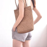 Straw Woven Shoulder Bag Large Capacity Tote Beach Casual Handbag