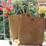 Straw Woven Shoulder Bag Large Capacity Tote Beach Casual Handbag