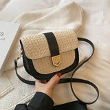 Summer Straw Small Handbags For Women High Female Shoulder Bag Ladies Saddle Bag