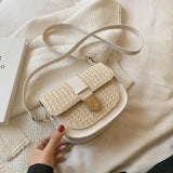 Summer Straw Small Handbags For Women High Female Shoulder Bag Ladies Saddle Bag