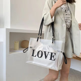 Summer Brown Transparent Female Bag PVC One-shoulder Shopping Beach Casual Bag