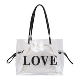 Summer Brown Transparent Female Bag PVC One-shoulder Shopping Beach Casual Bag