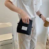 Summer Bucket Letter Crossbody Bag Paper PU Handbag Purse Tote