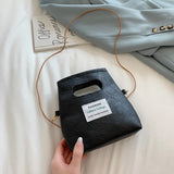 Summer Bucket Letter Crossbody Bag Paper PU Handbag Purse Tote