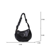 Summer Pleated Handbags for Women PU Cloud Bags Leisure Armpit Bag