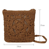 Summer Straw Crossbody Women Girls Flower Crochet Braided Shoulder Bags