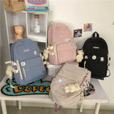 Summer Women Student Backpack Multi-Pocket Travel Rucksack Schoolbag