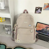 Summer Women Student Backpack Multi-Pocket Travel Rucksack Schoolbag