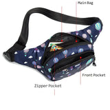Techwear Print Oxford Crossbody Bags Waist Belt Phone Banana Sling Bag