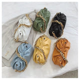 Thick Chain Cloud Bag Soft Leather Women Shoulder Bags Purse Clutch Bags
