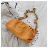Thick Chain Cloud Bag Soft Leather Women Shoulder Bags Purse Clutch Bags