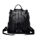 Large PU Leather Travel Backpack for Girls Women's