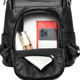 Large PU Leather Travel Backpack for Girls Women's