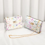 Crack Print Crossbody Bag Chain Messenger Shoulder Handbag