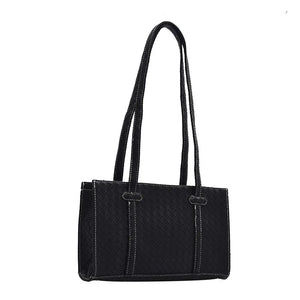 Woven Handbags Women Bales Tide Weave Hand Shoulder Lady Retro Solid Purse Small