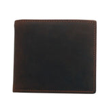 Classic Cowhide Brown Short Wallet RFID Anti-Theft Wallet Male Purse