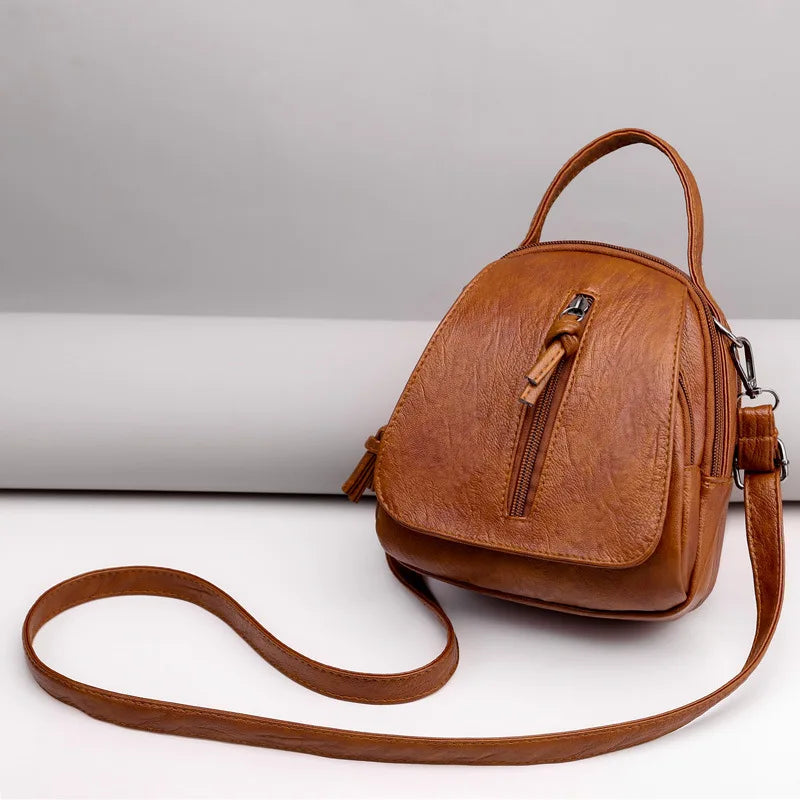 Vintage Soft Women Shoulder Bags Mini Top Handle Bags Crossbody Bags
