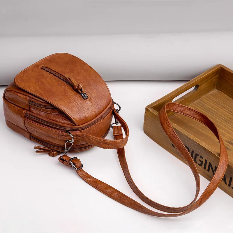 Vintage Soft Women Shoulder Bags Mini Top Handle Bags Crossbody Bags