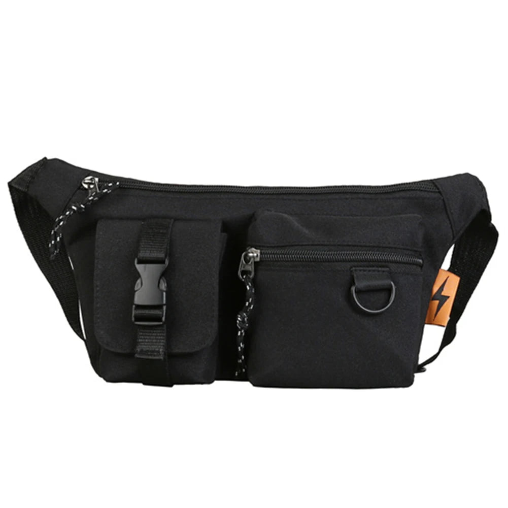 Vintage Solid Shoulder Crossbody Bag Women Layers Chest Waist Packs