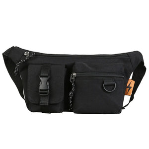 Vintage Solid Shoulder Crossbody Bag Women Layers Chest Waist Packs