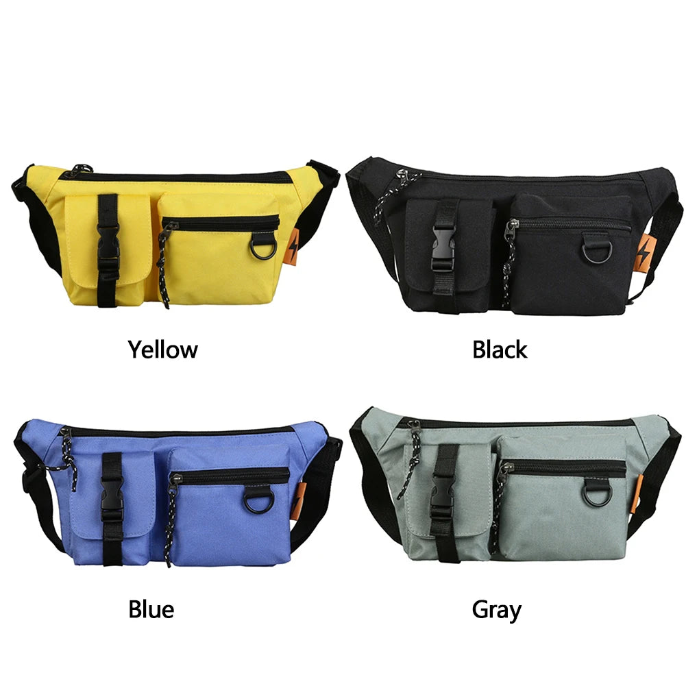 Vintage Solid Shoulder Crossbody Bag Women Layers Chest Waist Packs