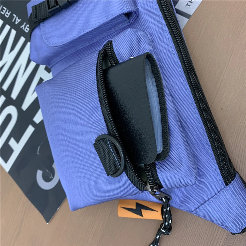 Vintage Solid Shoulder Crossbody Bag Women Layers Chest Waist Packs