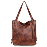 Vintage Women Handle Bag PU Leather Handbags Shoulder Bags