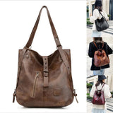 Vintage Women Handle Bag PU Leather Handbags Shoulder Bags