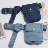 Denim Waist Bag Women Fanny Pack Adjustable Belt Female Phone Pouch Hip Pack