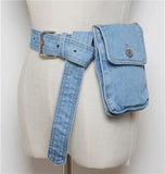 Denim Waist Bag Women Fanny Pack Adjustable Belt Female Phone Pouch Hip Pack