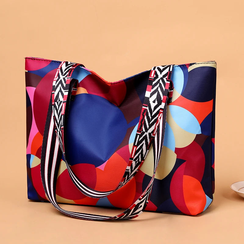 Waterproof Oxford Women Backpack Anti-theft Print School Bag High Capacity