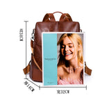 Waterproof PU Women Backpack Anti-theft Print School Bag Large Capacity