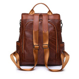 Waterproof PU Women Backpack Anti-theft Print School Bag Large Capacity