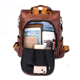 Waterproof PU Women Backpack Anti-theft Print School Bag Large Capacity