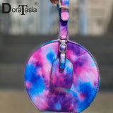 Leisure Party Multicolor Tie-dye Unique Handbags Circular Purse Package
