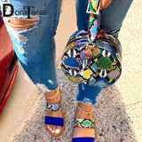 Leisure Party Multicolor Tie-dye Unique Handbags Circular Purse Package