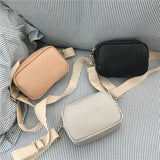 Wide Strap Mini Leather Shoulder Bag Women Messenger Bags Female Small Square Ba