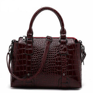 Crocodile Pattern Shoulder Bag Large Capacity Tote