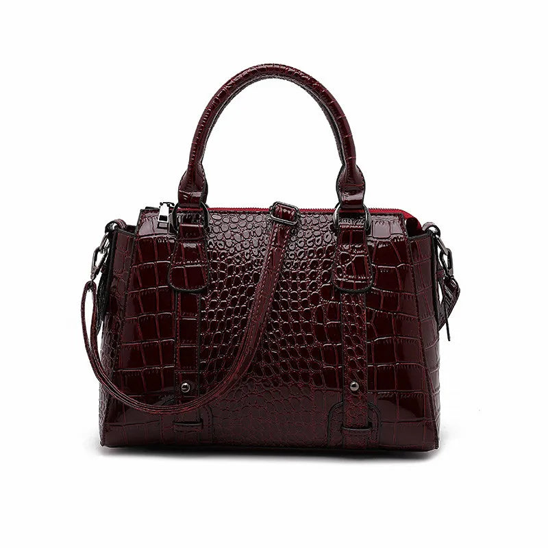 Crocodile Pattern Shoulder Bag Large Capacity Tote